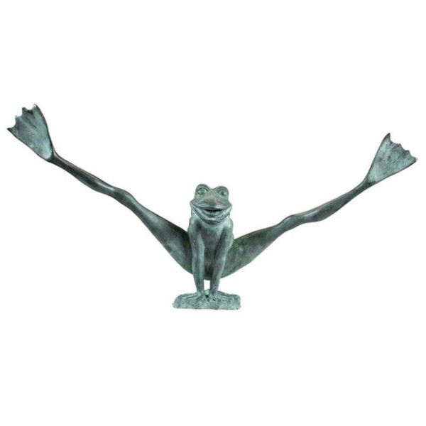 Crazy Legs Leap Frog Bronze Garden Statues Humorous Sculpture